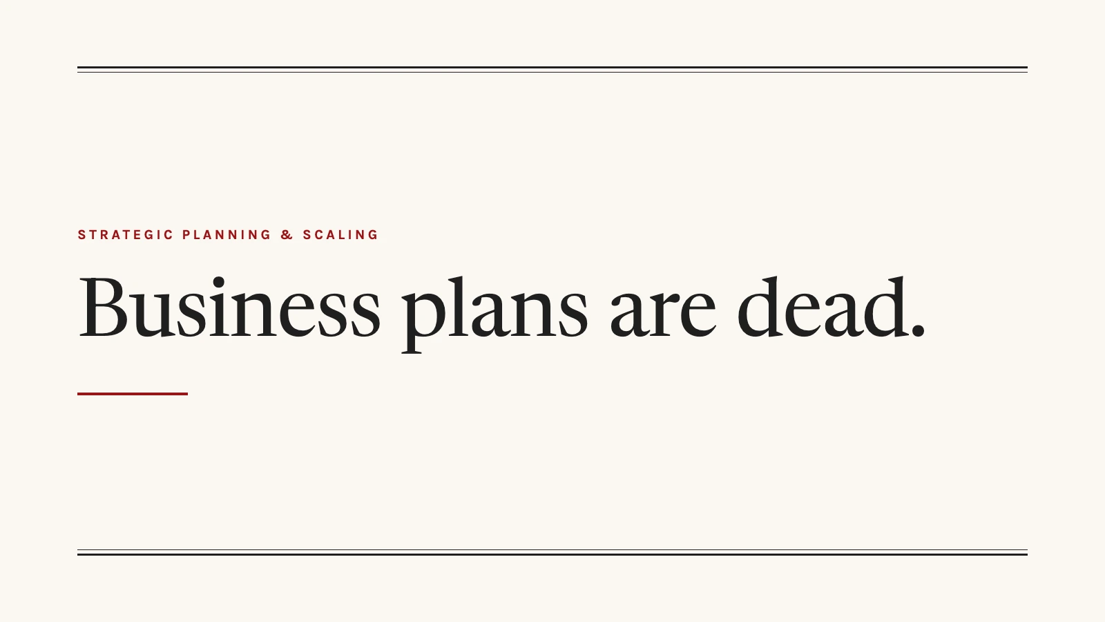 title graphic for a post on why rigid business plans no longer work