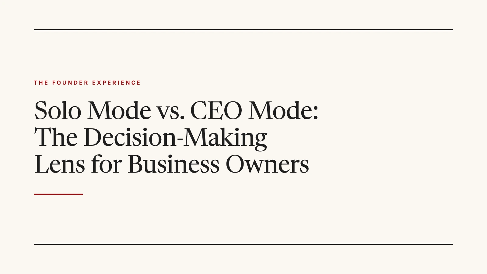 title graphic for a post on shifting from solo operator to ceo mindset