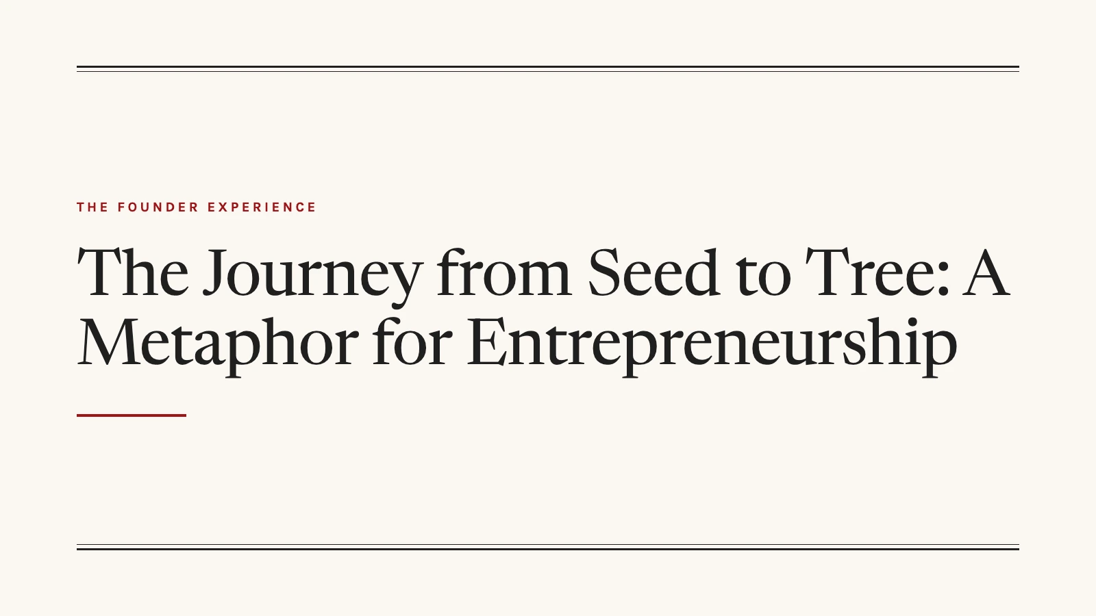 title graphic for a post using a seed to tree metaphor for business growth