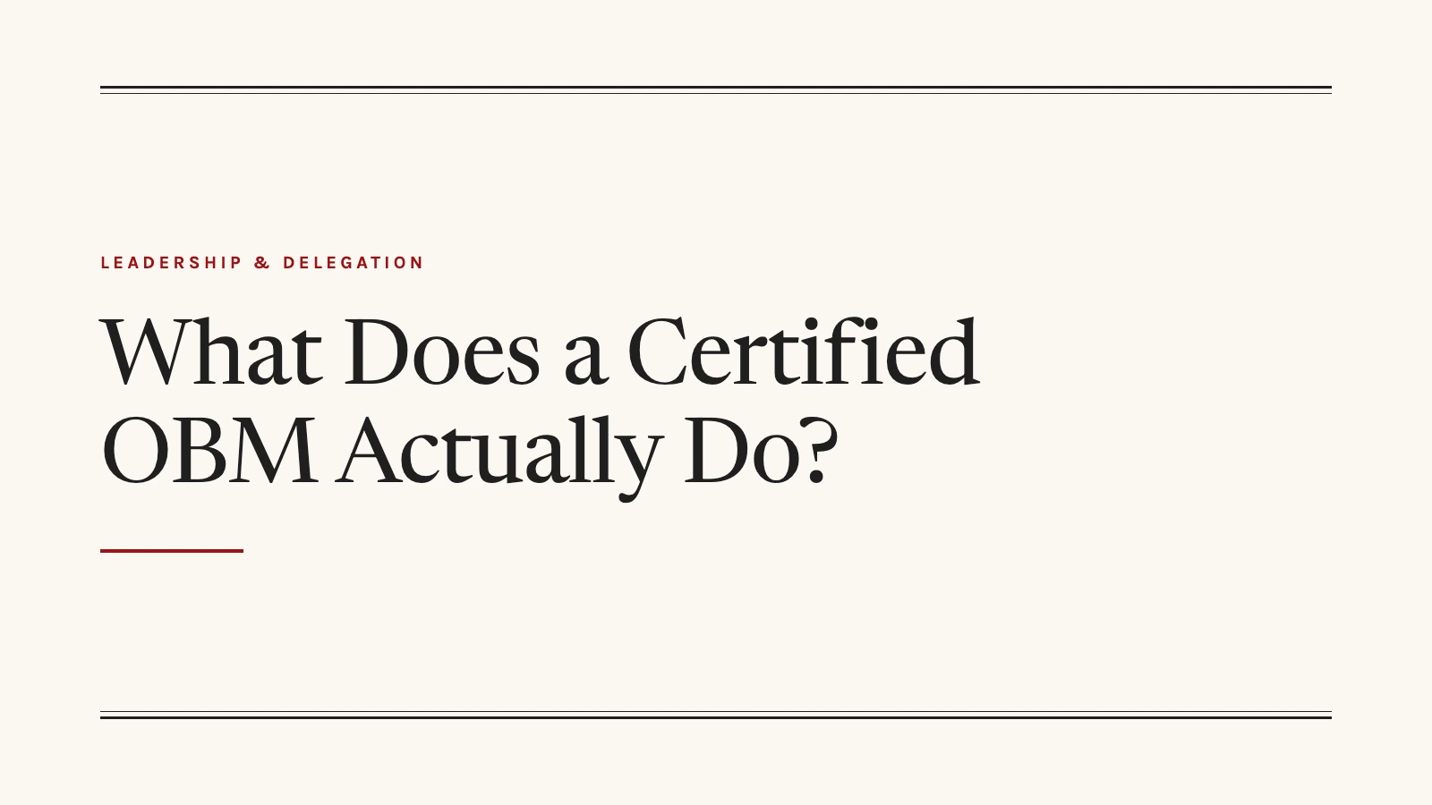 title graphic for a post explaining what a certified online business manager does