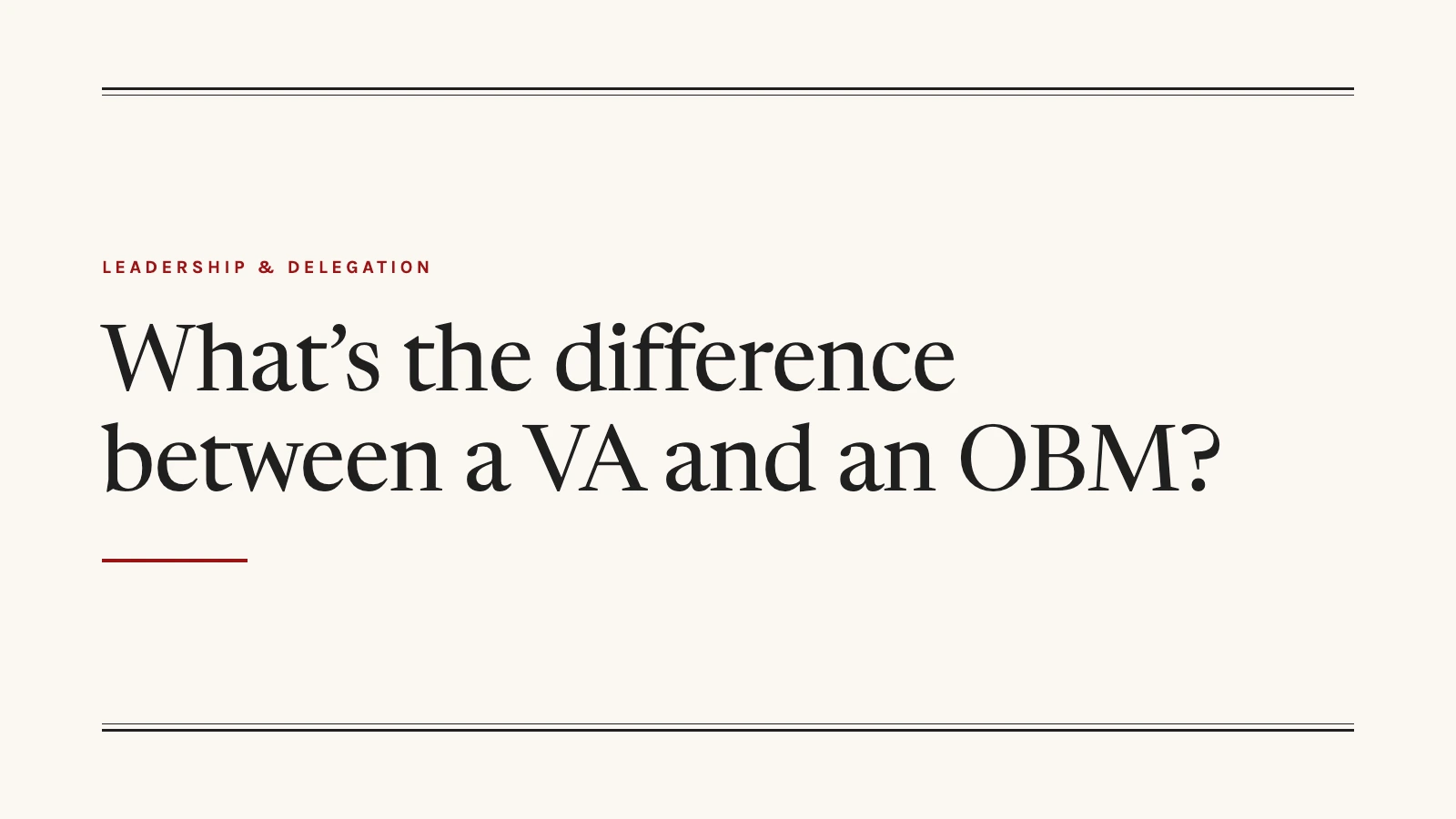 title graphic for a post explaining the difference between a va and an obm